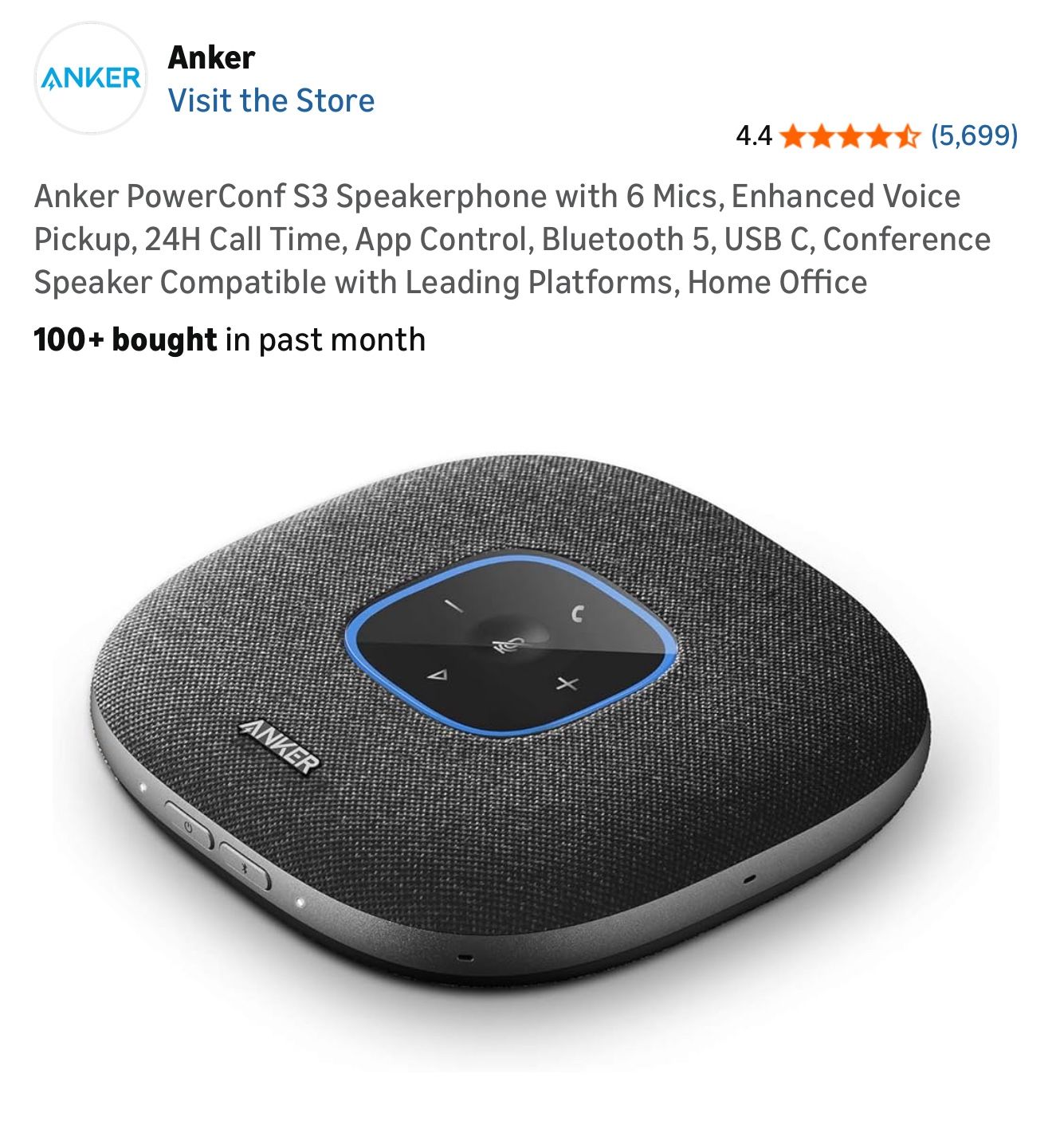 Anker Powerconf S3 MS Bluetooth And Speakerphone