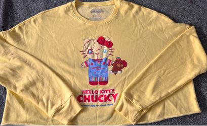 Hello Kitty, Chucky cropped fleece crewneck