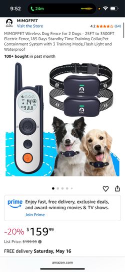 MIMOFPET Wireless Dog Fence for 2 Dogs