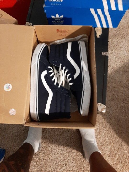 Navy Blue High Top Vans