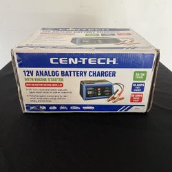 Cen-Tech 12V Analog Battery Charger w/ Engine Starter - Open Box - New