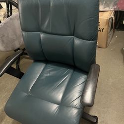 Green Leather Office Chair 