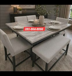 New Grey 6pc Dining Table Set