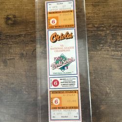 🧡 1989 World Series Phantom Tickets – Orioles Game 6 – Laminated Display
