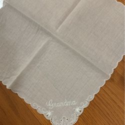 Embroidered Grandma Lace Handkerchief 