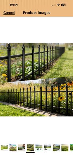 Thealyn Metal Decorative Garden Fence 13" H × 16" W x (5 Panels, Total Length 6.6 feet) Metal Border Folding Fence, Landscape Fencing for Flower Bed,