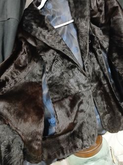 Dark Brown Fur Coat with Satin Lining