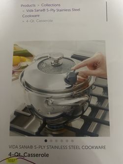 Princess House Vida Sana 4QT Kitchen Casserole Pot