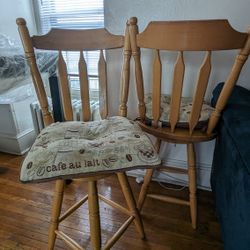 Wooden bar height chairs