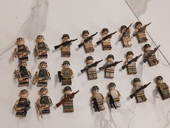 RARE 21X CUSTOM WW2 AND MODERN US SOLDIER MINIFIGURES!