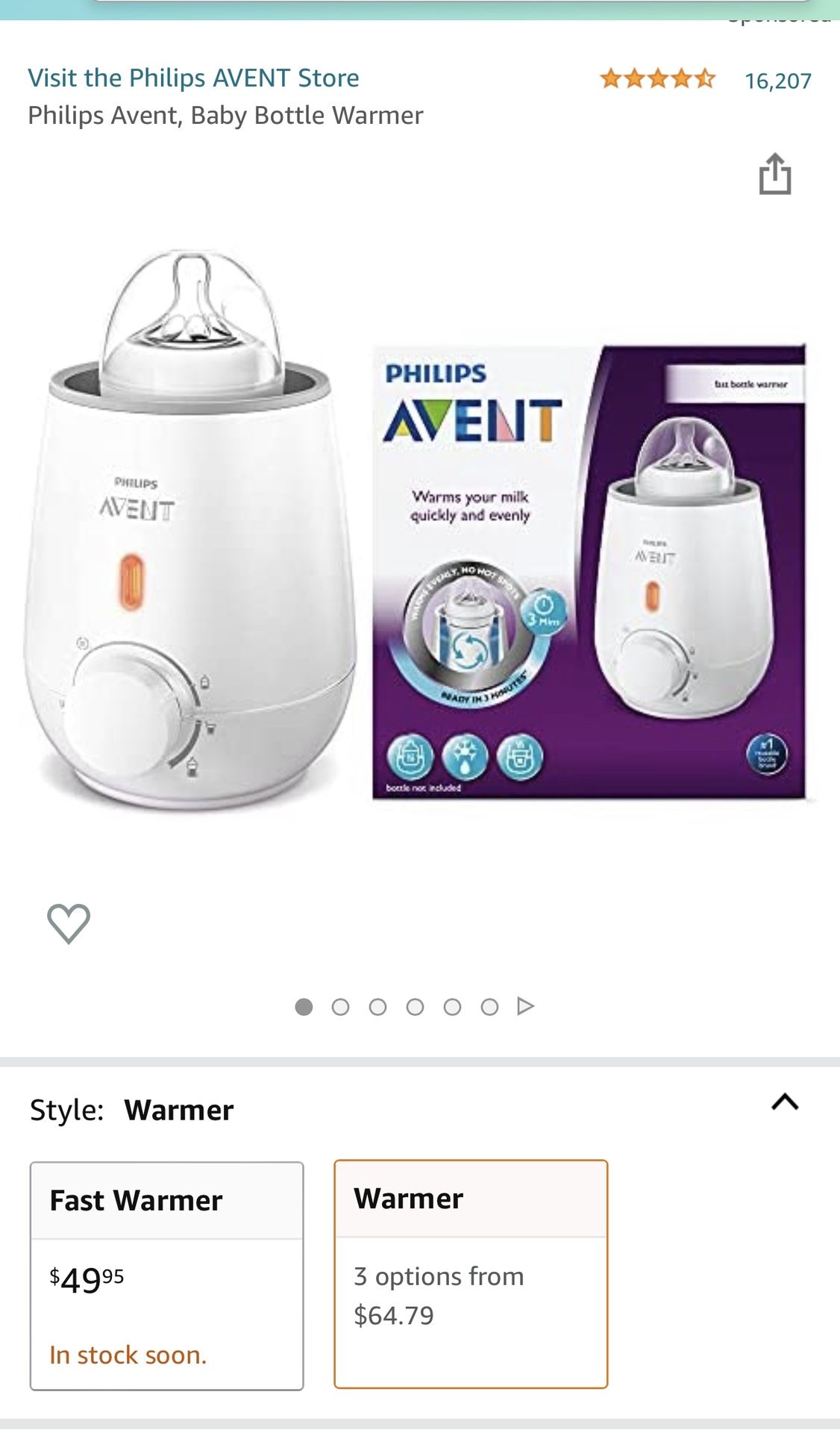 Philips Advent Bottle Warmer