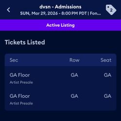 Dvsn Sunday 3/29 Tickets