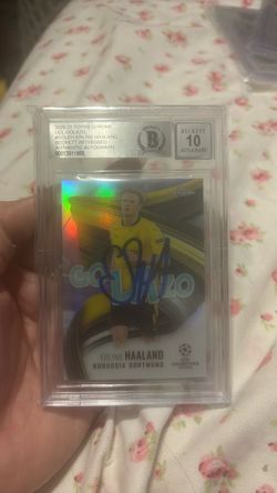 2020-21 Topps Chrome UCL Erling Haaland Auto Beckett 10