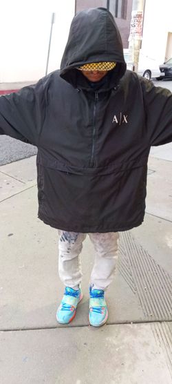 Armani Exchange A|X Black Pullover Anorak Jacket