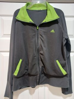 Adidas Full-Zip Track Jacket Gray Green