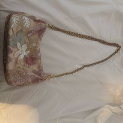Floral Sequined Shoulder Purse