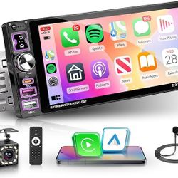 Car Stereo Single Din Carplay Android Auto Car Radio 