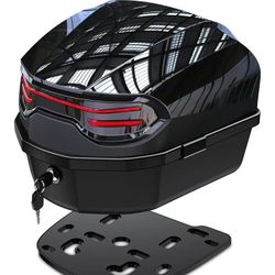 Motorcycle Top Case, Motorcycle Daily Tail Box Trunk Lockable Storage Carrier Plastic Waterpro