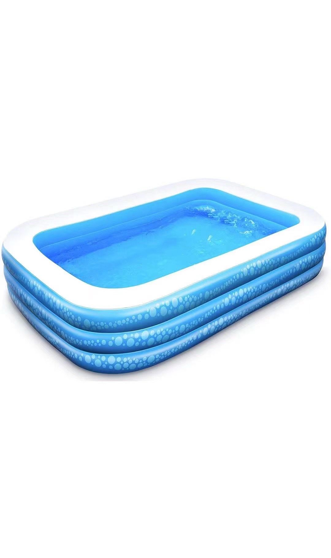 Inflatable Pool, Family Swimming Pool for Kids, Toddlers, Infant, Adult, 95 "x 56" X 21 "Full-Sized Inflake Blow Up Kiddie Pool for Ages 3+, Outdoor,