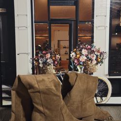 Faux Suede Knee-High Boots