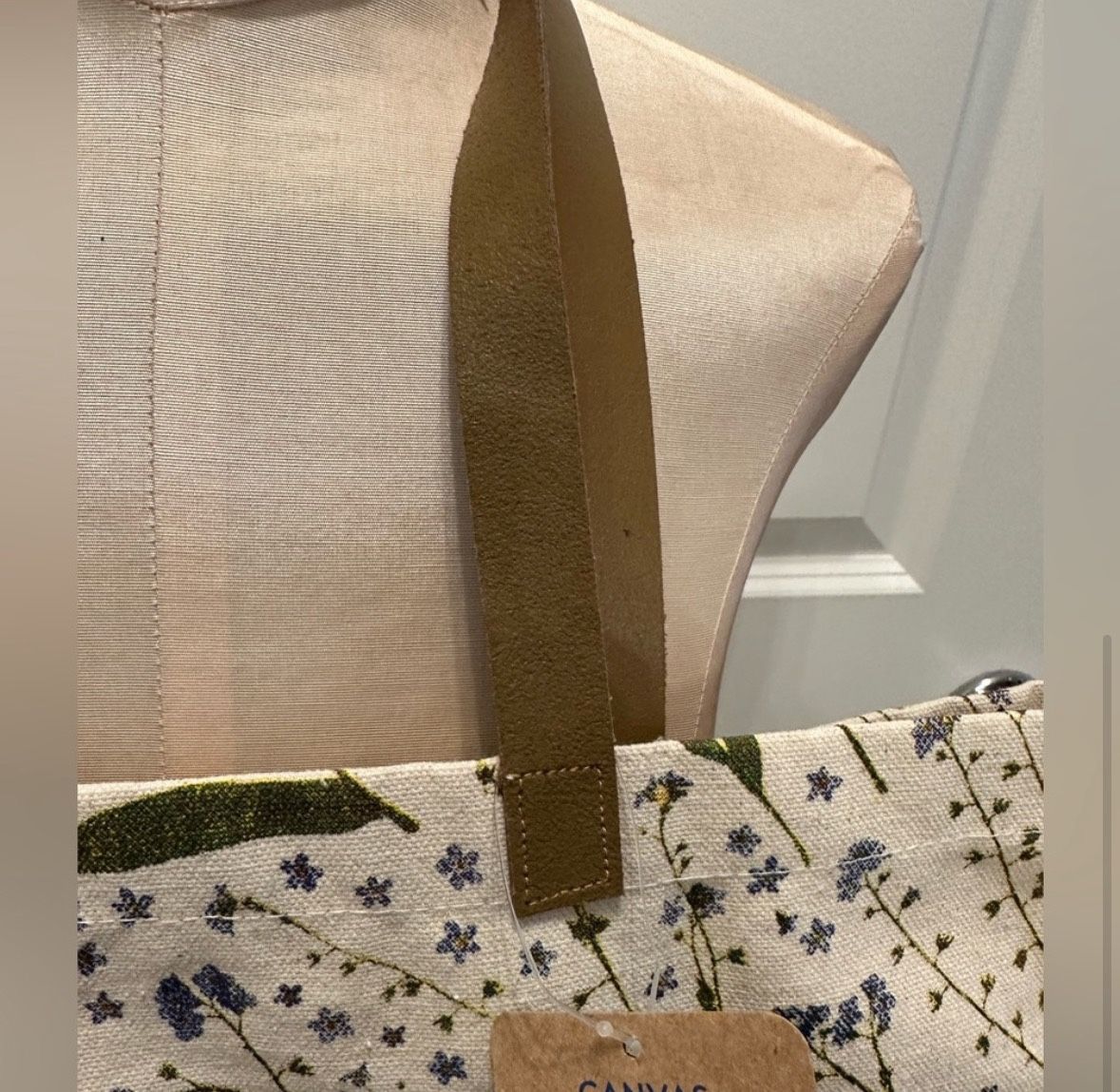 Eccolo Heavy Weight Recycled Canvas Pompom Tote Bag, NWT