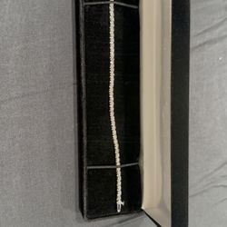 10k White Gold Tennis Bracelet, 3ct Natural Diamond