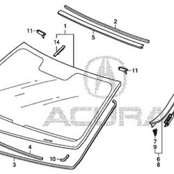09-14 Acura TSX Front Windshield Trim L & R