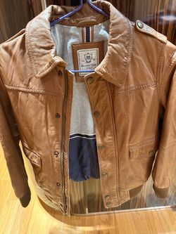 Massimo Dutti Sport Tan Leather Jacket
