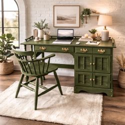 🌿 Olive Grove Writing Desk & Chair Set