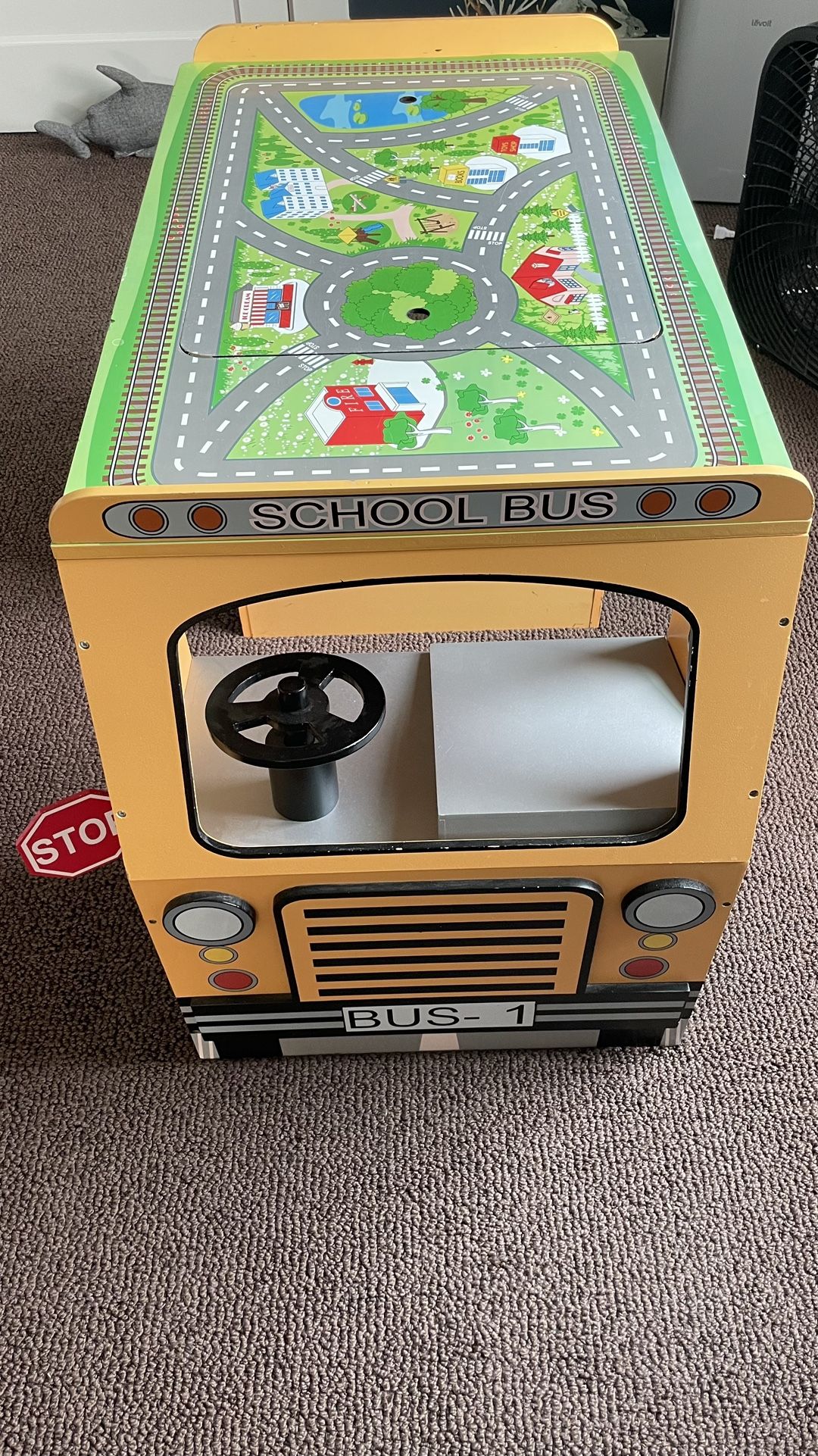 Kids School Bus With Removable Chair And Top