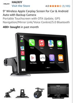 9" Wireless Apple Carplay Screen for Car & Android Auto with Backup Camera
Portable Touchscreen with OTA Update, GPS Navigation/Mirror Link/Voice Cont