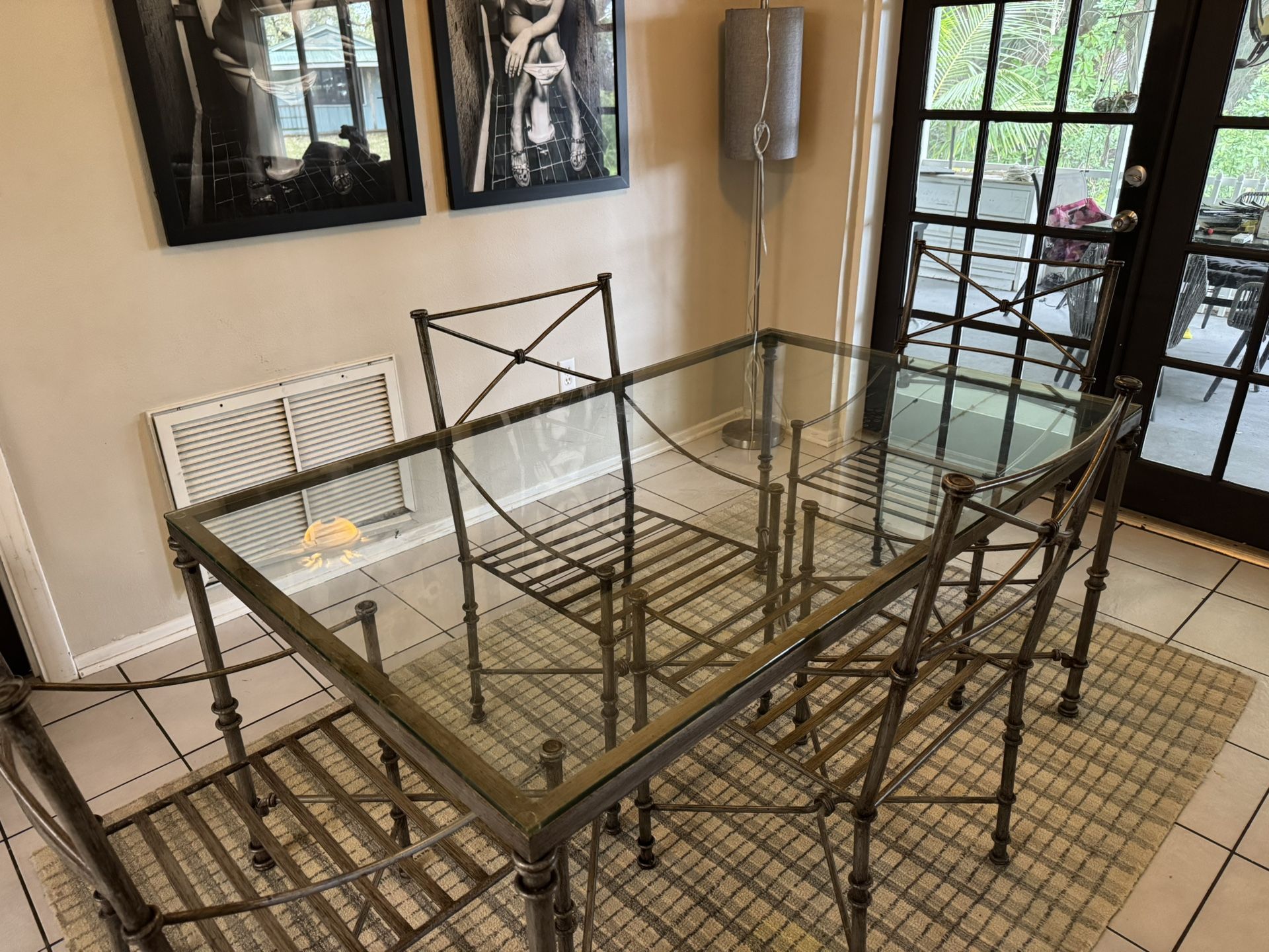 Kitchen Glass Table With 4 Chairs