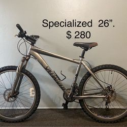Specialized   tires:26”        frame: Medium   $280
