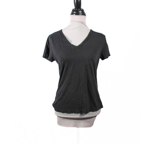 Y2k Classic Black V Neck Tee Shirt Size Medium Juniors