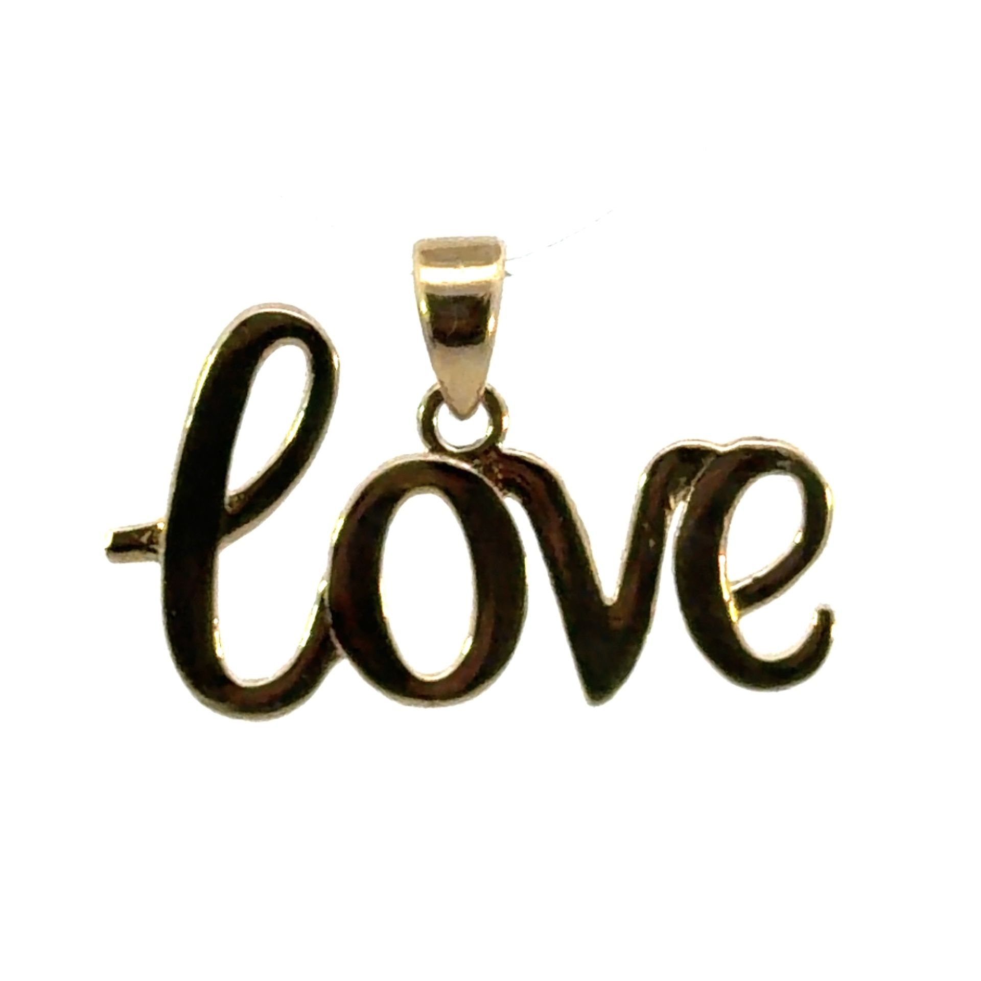 Woman’s Ladies 14k Yellow Gold Love Charm Pendant For Necklace GP3123820
