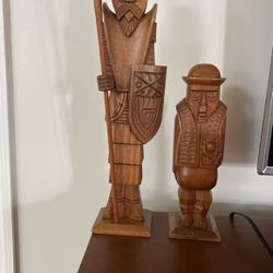 Don Quijote Y Sancho Tallado En Madera