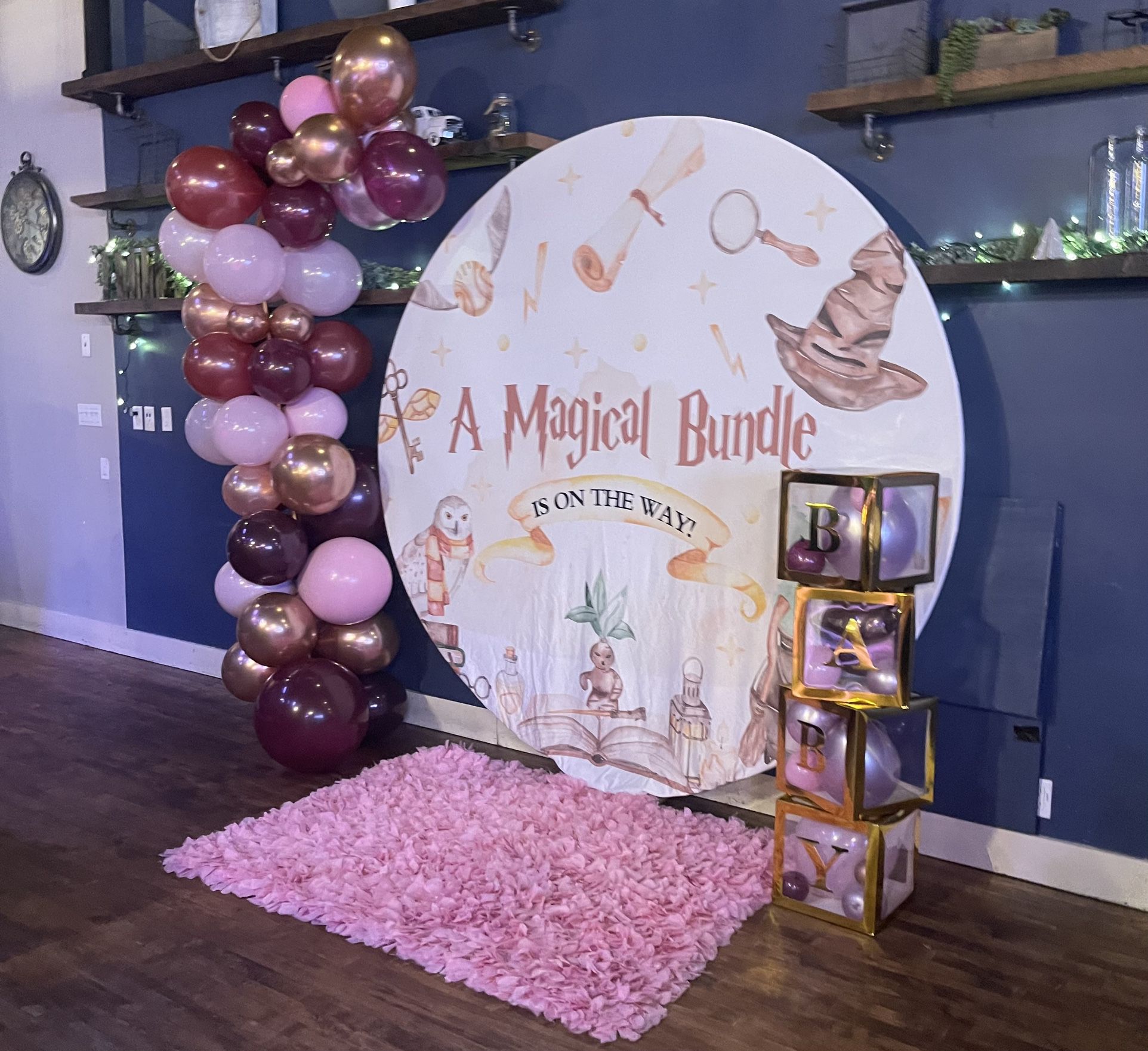 Magical Bundle Hogwarts Round Baby Shower Backdrop