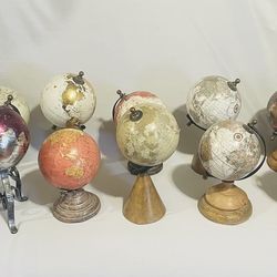 Antique Globes . 14 in total. 8-8.5 inches