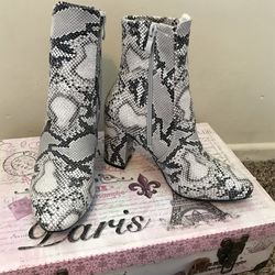 Snake Print Booties 