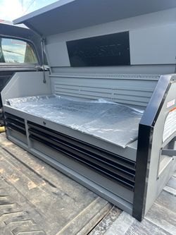Husky 52 inch top hutch tool chest with drawers tool box
