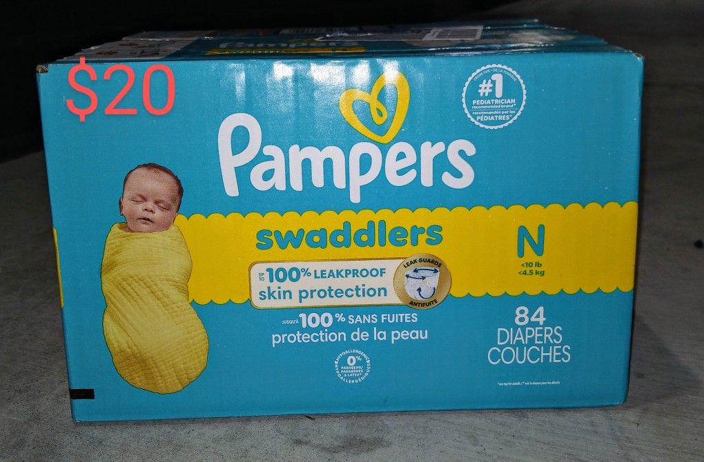 Pampers Swaddlers Size Newborn <10 lb With A 84 Count Baby Diaper Per Box For Only $20.00 