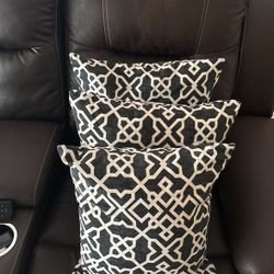 Black-and-White Throw Pillows2  20 X 20 And  1 18 X 18