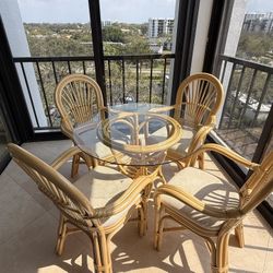 Glass Table With 4 Chairs