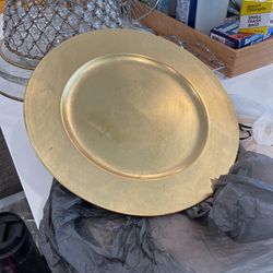 Lot Of 8 Gold Charger Plates NEW NEVER USED