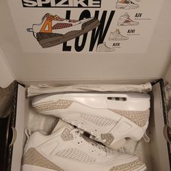 Nike Air Jordan Spizike Low (White/Neutral Grey) Men's Size 13