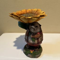 Decorative Resin Hedgehog Statue 9”T