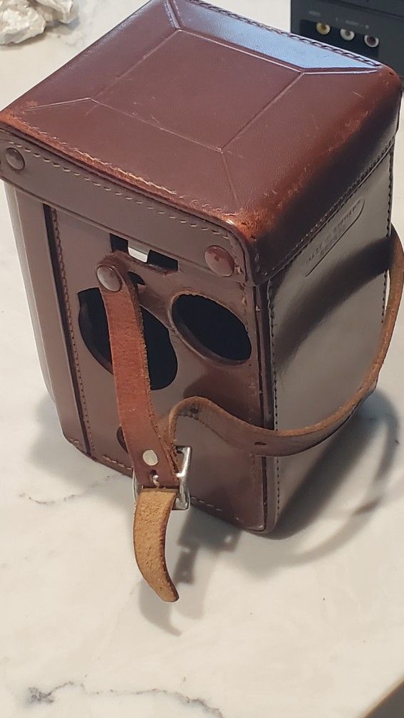 Rolleiflex 2.8F 3.5F Genuine Brown Leather Camera Case with strap