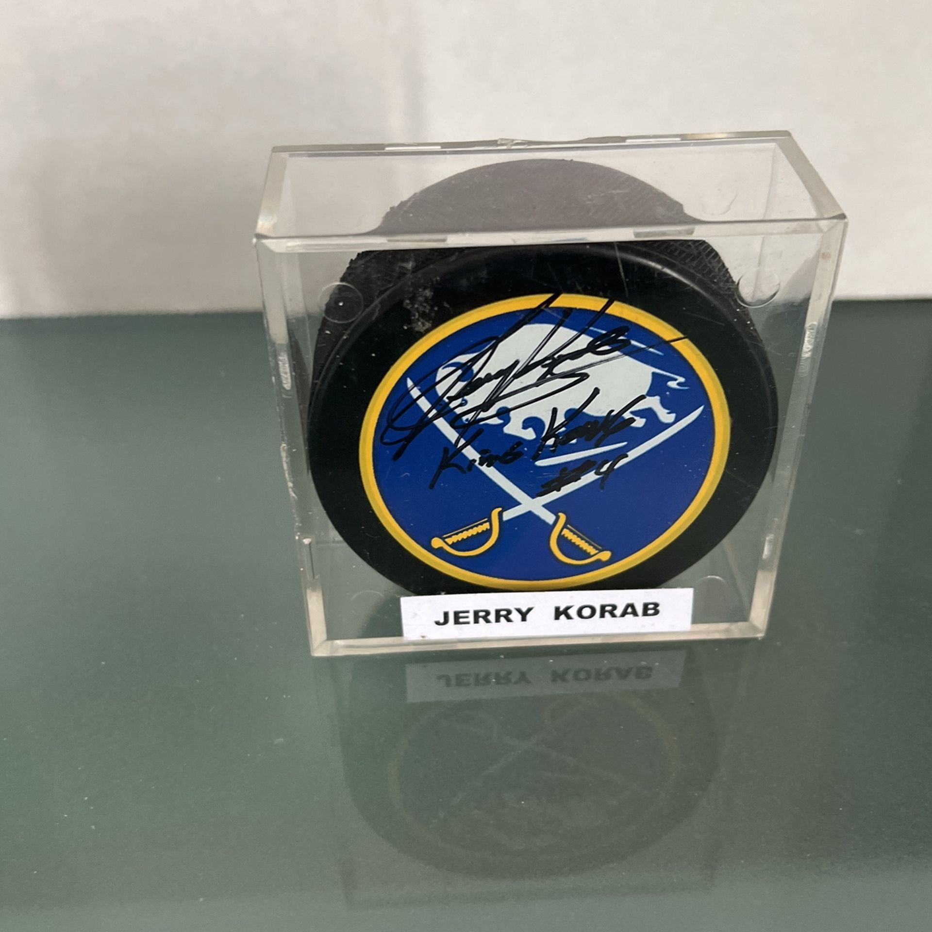 Buffalo Sabres Jerry Korab Signed Hockey Puck