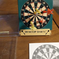 Magnetic 4" desktop darts game with plastic storage case