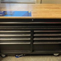 Kobalt 46.1-in L 9 -Drawers Rolling Black Wood Work Bench